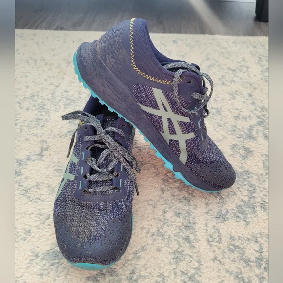 Asics Alpine XT Navy Aqua Running Shoes Size 7.5 - Picture 4 of 5